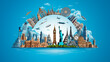 © Nittaya - Famous landmarks around the world travel background.