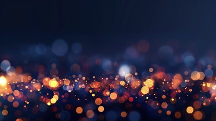 A blurred background of city night lights with a bokeh effect, displayed against a deep navy backdrop. The dark background emphasizes the brightness and colors of the city lights.