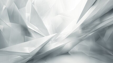 Abstract geometric background with white and gray polygonal shapes. Modern, clean design suitable for tech or business projects.