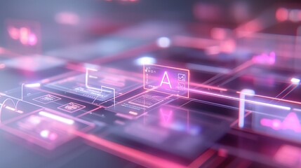 Wall Mural - futuristic ai technology interface 3d illustration