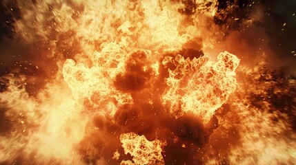 Sticker - Super Slow Motion Shot of Fire Flame Explosion Towards Camera at 1000fps.