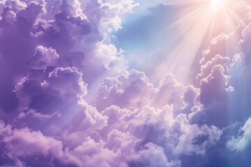 Poster - sky with soft, dispersed clouds.purple violet