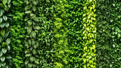 Lush Green Foliage Wall