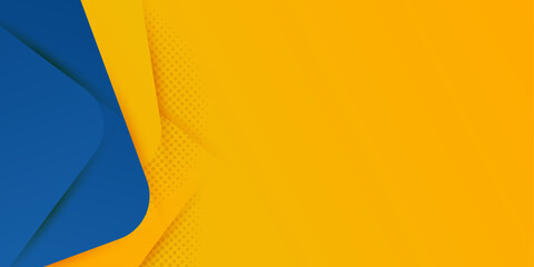 Wall Mural - The design incorporates a halftone pattern, giving it a trendy and dynamic look. Blue and yellow Banner concepts The overlapping blue and yellow elements