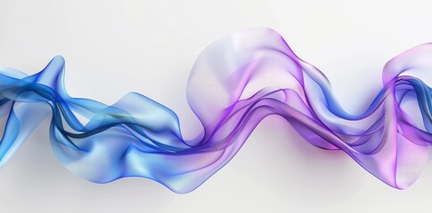 Aufkleber - A 3D glass abstracted curved futuristic wave. Colorful transparent iridescent ribbon shape. Modern flowing fluid geometric element with refraction gradient.
