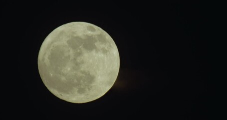 Wall Mural - Close-up of Full Moon Rising Against Black Sky