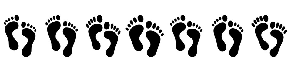 Poster - Foot prints icon set. Human footprints icon isolated on white. Vector illustration