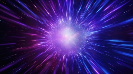 Abstract flight in retro neon hyper warp space in the tunnel 3d