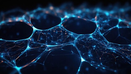 Abstract futuristic technology with polygonal shapes on dark blue background
