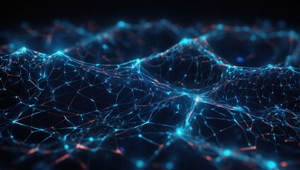 Abstract futuristic technology with polygonal shapes on dark blue background