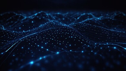 Abstract futuristic technology with polygonal shapes on dark blue background