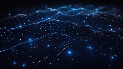 Abstract futuristic technology with polygonal shapes on dark blue background
