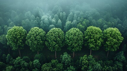 group of trees arranged drone