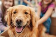 © Yuliia - Happy family with dogs moving to new apartment pet puppy at home boxes package buy property relocation exploring house furniture help rent owner beautiful domestic dog donation charity having fun