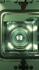 Wall Mural - inside empty space station interior