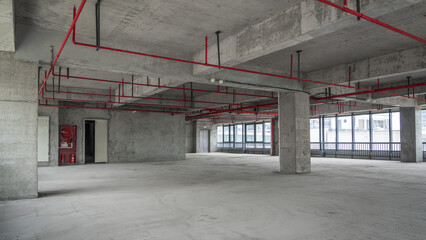 Canvas Print - Empty business building building interior with exposed concrete