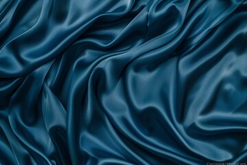 smooth elegant blue silk or satin luxury cloth texture can be used as an abstract background with co