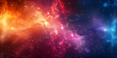 Wall Mural - colorful spacethemed abstract background with bright contrasting colors and dotted decorations. conc