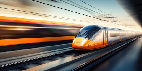 Swift Commute: High-Speed Train with Dynamic Blur