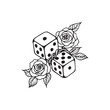© rasagama - dice with rose flower tattoo illustration