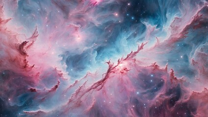 abstract pastel pale blue pink galaxy nebula background