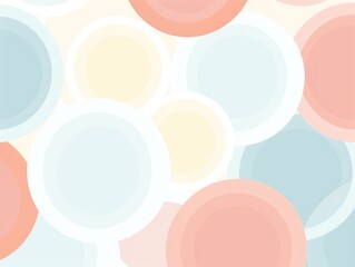 Wall Mural - Repeated modern soft pastel color vector art circle pattern circular round background design