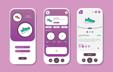 Wall Mural - online shoe store design for mobile applications. shoe purchasing platform screen. graphical user in