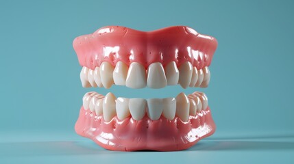 Close-up view of 3d human teeth model