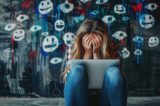 Digital harassment: internet cyberbullying, online intimidation, phone torment, computer abuse in chat rooms, inappropriate conduct, emphasizing urgent need for awareness, prevention, victim support.