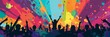 © kiimoshi - Colorful abstract background with crowd of cheering people