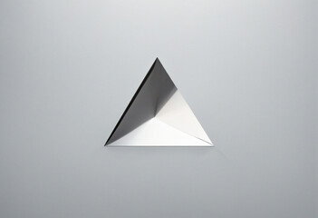 modern geometric abstract: triangular pyramid sculpture composition