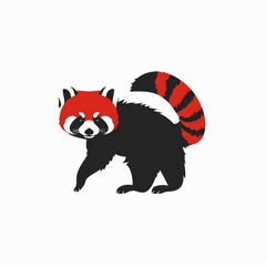 Wall Mural - Logo icon design of red panda Ailurus. Simple vector illustration