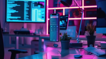 Repair and develop mobile app development. 3D illustration