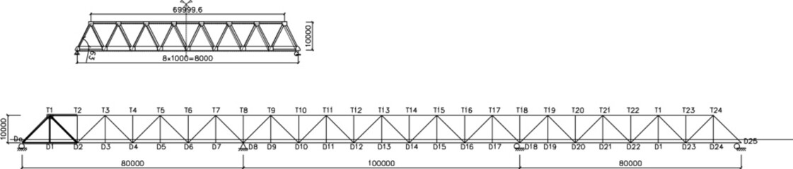 Poster - Steel Truss Bridge Cross Section architectural engineering design drawing vector illustration sketch