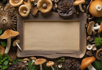 Autumn Delight: A Delicious Border of Wild Mushrooms