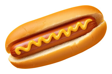 Wall Mural - PNG Hot dog yellow food yellow background.