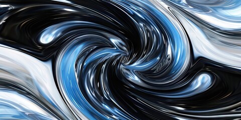 Wall Mural - blue black white swirl -