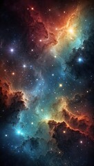 Wall Mural - Space background with realistic nebula and shining stars. Colorful cosmos with stardust and milky way. Magic color galaxy. Infinite universe and starry night. Vector illustration
