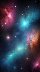 Wall Mural - Space background with realistic nebula and shining stars. Colorful cosmos with stardust and milky way. Magic color galaxy. Infinite universe and starry night. Vector illustration