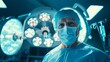 © Pimchanok - Portrait of a male surgeon doctor wearing surgical gown and mask working in an operating room in a hospital