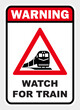 © SystemDirect - danger sign on crossing train railroad poster banner labels printable template design public transportation sign