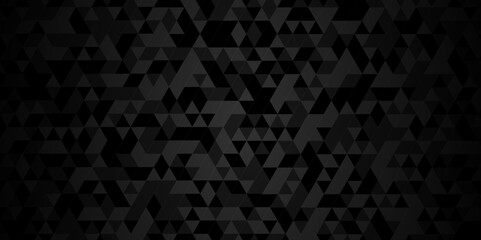 Canvas Print - Black and gray square triangle tiles pattern mosaic background. Modern seamless geometric dark black low poly pattern background with lines Geometric print composed of triangles.