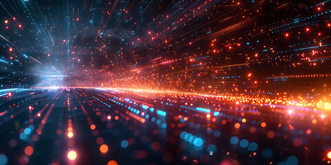 Wall Mural - digital rendering of remote access vibrant colors dynamic shapes representing secure and scalable connectivity HDR Imaging and Pixel Shift Technology capture the vivid details and artistic perspective