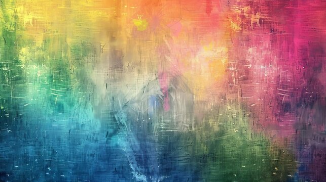enchanting rainbow brushstrokes on vintage grunge wallpaper abstract artistic background