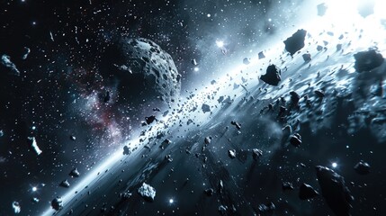 Wall Mural - scene in space featuring the milky way galaxy and countless stars