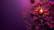 © LightoLife - Aerial view, vibrant purple Happy Diwali banner, intricate golden decorative diya design, digitally rendered, photorealistic finish