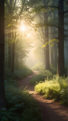 Wall Mural - morning in the forest