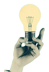 Poster - png light bulb lightbulb holding green.