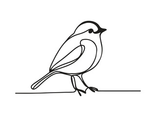 Wall Mural - Bird one-line art and hand drawing concepts.