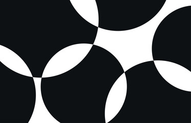 Wall Mural - black and white circle pattern, geometric bauhaus background. set of abstract elements design for fo
